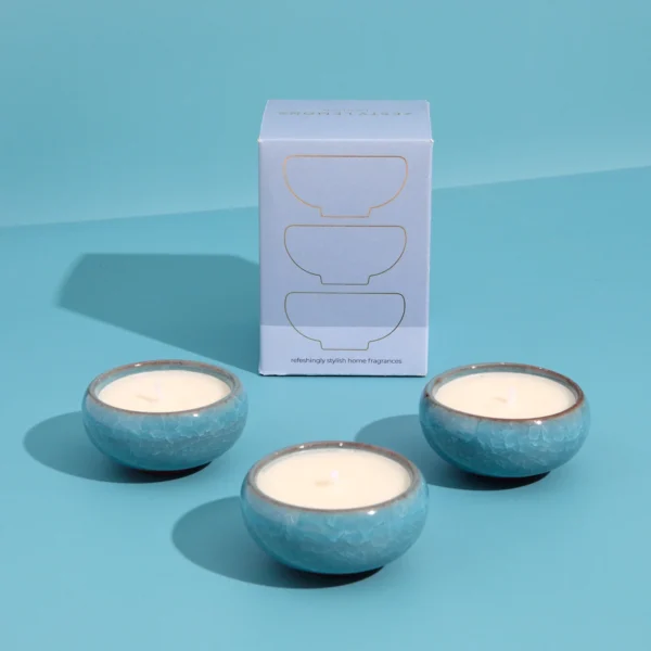 Zesty Lemons Contemporary Kiln Sky Blue Tea Lights - Image 4