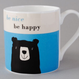 Repeat Repeat Happiness Bear Bone China Mug Turquoise
