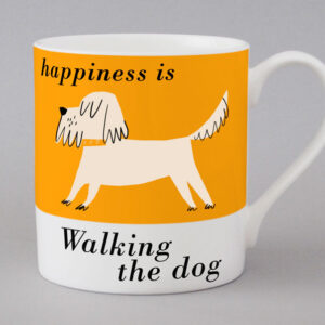 Repeat Repeat Country & Coast | White Scruffy Dog Mug | Orange