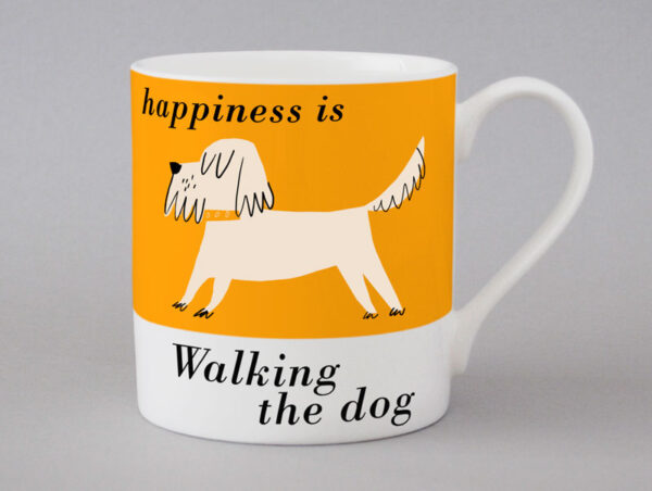 Repeat Repeat Country & Coast | White Scruffy Dog Mug | Orange