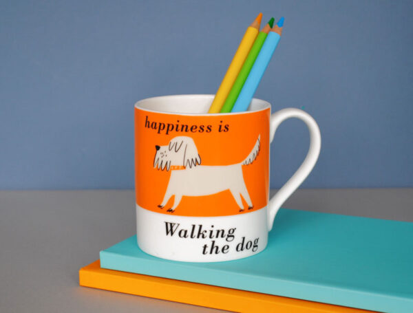 Repeat Repeat Country & Coast | White Scruffy Dog Mug | Orange - Image 2