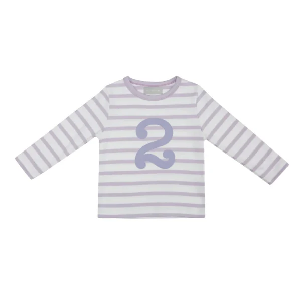 Bob & Blossom Parma Violet & White Breton Striped Shirt - Image 3