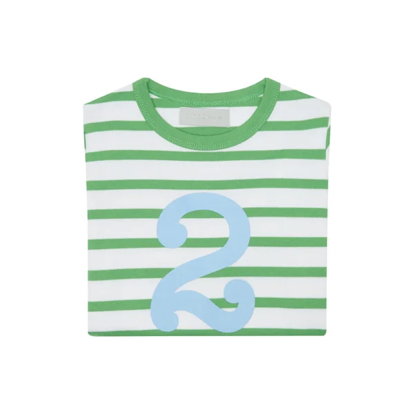 Bob & blossom Grass Green & White Breton Striped Shirt - Image 4