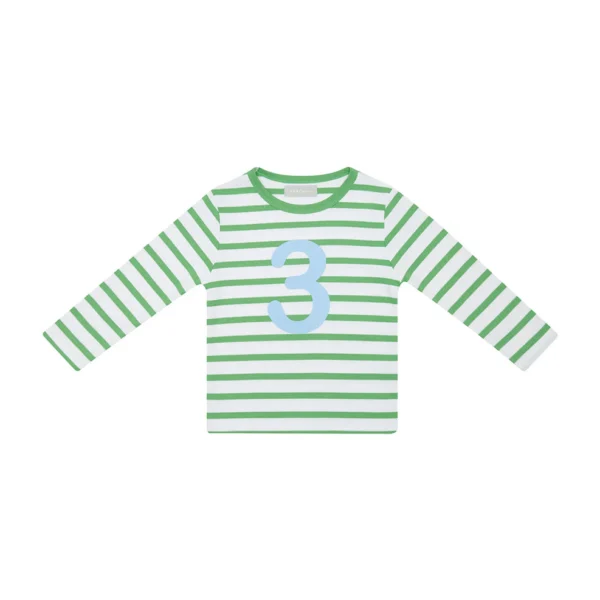 Bob & blossom Grass Green & White Breton Striped Shirt - Image 5