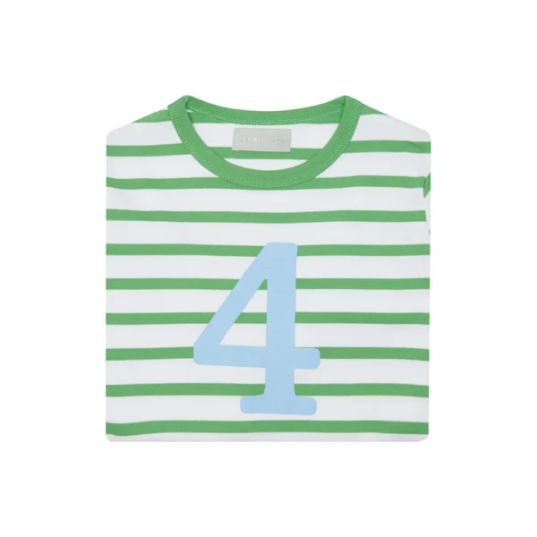 Bob & blossom Grass Green & White Breton Striped Shirt - Image 8