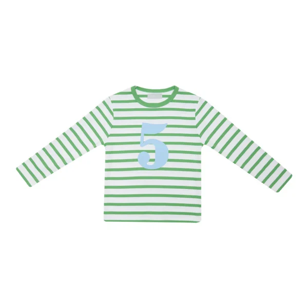 Bob & blossom Grass Green & White Breton Striped Shirt - Image 9