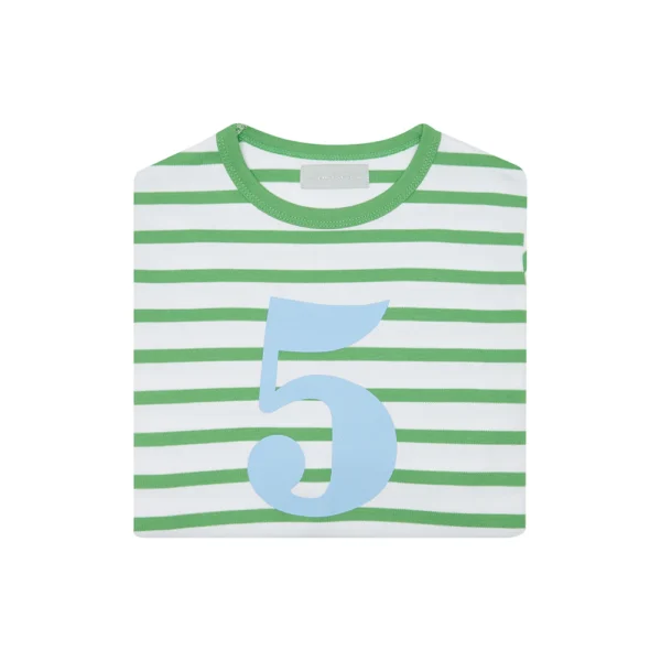 Bob & blossom Grass Green & White Breton Striped Shirt - Image 10