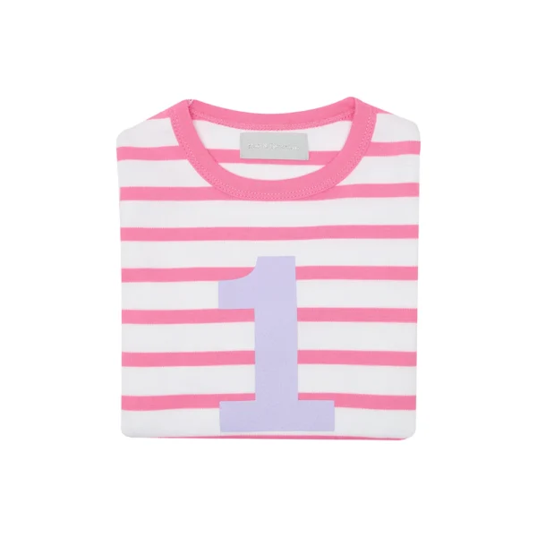 Bob & Blossom Hot Pink & White Breton Striped Shirt - Image 2