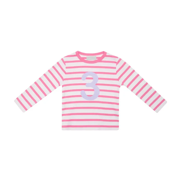 Bob & Blossom Hot Pink & White Breton Striped Shirt - Image 5