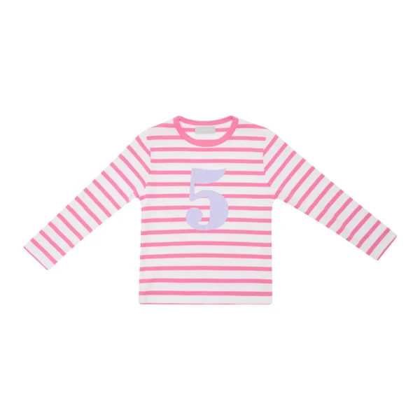 Bob & Blossom Hot Pink & White Breton Striped Shirt - Image 9
