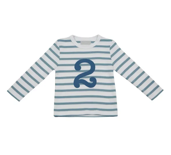 Bob & Blossom Ocean Blue & White Breton Shirt - Image 3