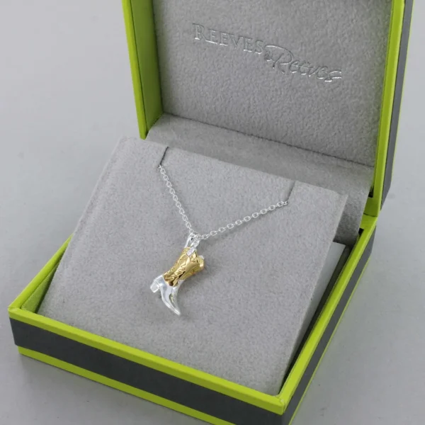 Reeves And Reeves Cowboy Boot Necklace in Silver and Gold Plate - Image 2