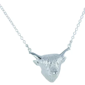 Reeves And Reeves Sterling Silver Highland Cow Necklace