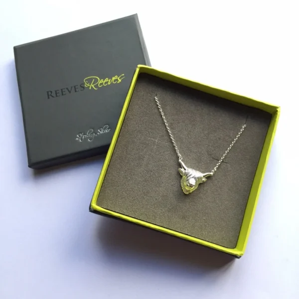 Reeves And Reeves Sterling Silver Highland Cow Necklace - Image 2