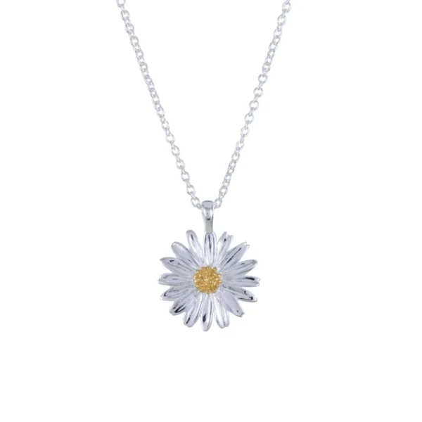 Reeves And Reeves Sterling Silver Daisy Necklace