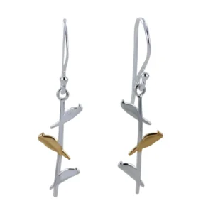 Reeves And Reeves Sterling Silver Bird On A Wire Earrings