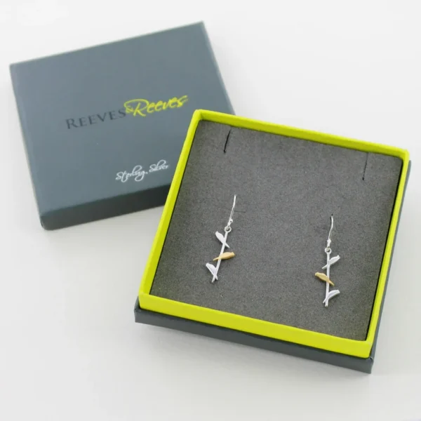 Reeves And Reeves Sterling Silver Bird On A Wire Earrings - Image 2