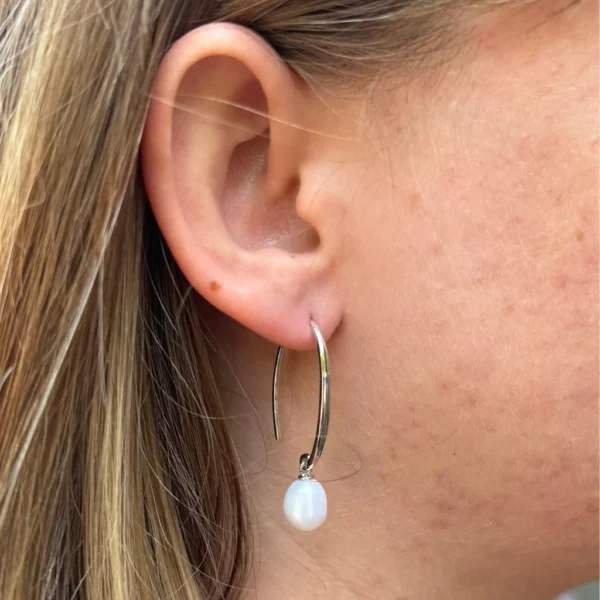 Reeves And Reeves Long Loop Pearl Earrings - Image 2