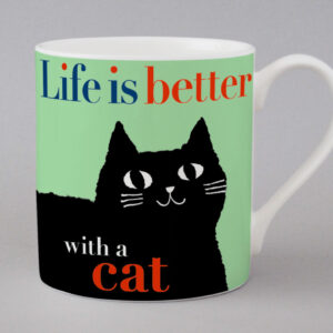 Repeat Repeat Life Big Cat Mug Green