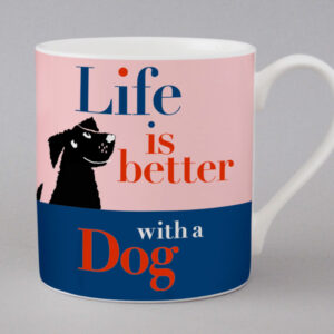 Repeat Repeat Life Cheeky Dog Mug Pink