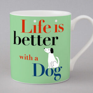 Repeat Repeat Life Sitting Dog Mug Green